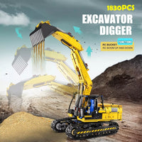 Mould King 13112 RC Excavator Building Set 1830 Pieces APP Remote Control Truck