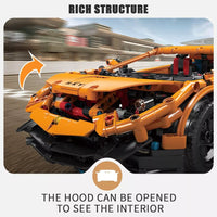 Mould King 13177 Super Sports Car Building Blocks Kit, 1:10 Car Model 1608 PCS