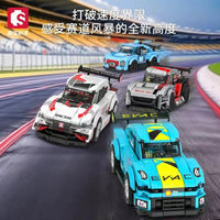 SEMBO 714028-714031 Mini Racing Cars with 874 Pieces