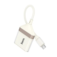 Hoco. UA40A Crystal Type-C 2-in-1 card reader - apricot