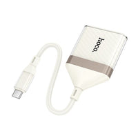 Hoco. UA40A Crystal Type-C 2-in-1 card reader - apricot
