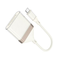 Hoco. UA40A Crystal Type-C 2-in-1 card reader - apricot