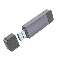 Hoco. HB45 Spirit 2-in-1 USB/Type-C 2.0 card reader - metal gray