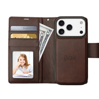 Hanman 2 in 1 Detachable Flip Leather Wallet Case With Magnetic Ring for iPhone 17 Pro / 18 Pro