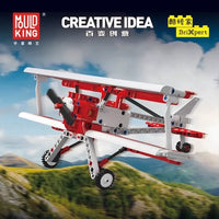 Mould King 24049 Red Biplane Building Block Toy 300 pcs