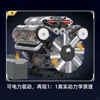 Mould King 10088 V-Type 8-Cylinder Engine with Motor Toy 535 pcs
