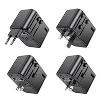 hoco AC17 Supporter three-port PD65W(2C1A) universal conversion charger - black