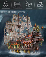 Mould King 13138 Pirates Ship Model Building Blocks Kits, MOC Dutchman Sailboat