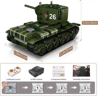 Mould King 20026 Military KV-2 Heavy Tank Remote Controlled with Gyroscope 900pc