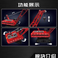 Building Blocks Mould King 15070 Red Crawler Crane With With Motor Creator Toys