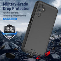Shockproof Robot Armor Hard Plastic Case Cover with Belt Clip for Samsung Galaxy A37 5G A376B - Black
