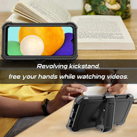 Shockproof Robot Armor Hard Plastic Case Cover with Belt Clip for Samsung Galaxy A37 5G A376B - Black