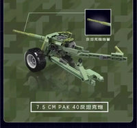 Mould King 20027 Half-track armored vehicle anti-tank gun building block Toy