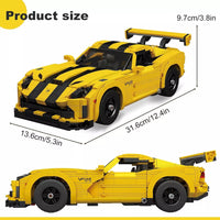 Mould King 10046 Supercar Building Block Kits, Dodge Viper Car Model 1236pcs