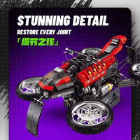 JIESTAR Small Angle JD033 Flying Motorcycle Building Block Static Version Toy 2245pcs
