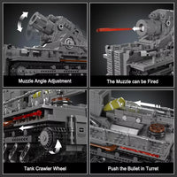 Mould King 20028 Army Tank Building Block Set, 1648 pcs WW2 Military Toy Tank