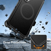 Shockproof Robot Armor Hard Plastic Case Cover with Belt Clip with Magnetic Ring for Samsung Galaxy S26 Ultra - Black