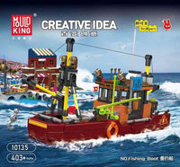 MOULD KING 10135 Angling Boat with 403 Pieces