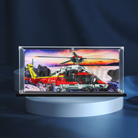 Display King - Acrylic display case with screw for LEGO® Airbus H175 Rescue Helicopter 42145