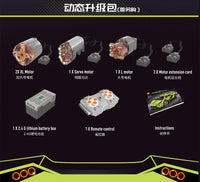 MOULD KING 13057S 1:8 Lamborghini Hyper Green Version with 3819 Pieces-Mould King 13057S