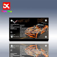 Display King - Acrylic display plaque for Lego Chevrolet Corvette ZR1 42093