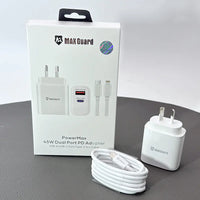 sky Maxguard 45PDLC PD 45W wall charger with Type-C to Lightning combo
