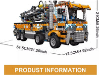 Mould King 19014 Technology Pneumatic Concrete Pump Truck Heavy Duty Tow 2098 Pc