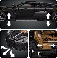 Mould King 13163 Black Super Racing Car 4688 Pcs Construction Set with Remote