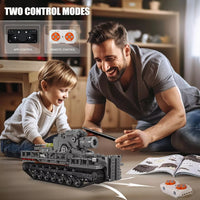 Mould King 20028 Army Tank Building Block Set, 1648 pcs WW2 Military Toy Tank