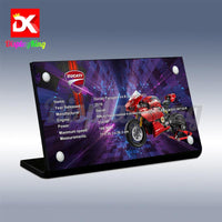 Display King - Acrylic display plaque for Lego Ducati Panigale V4 R 42107