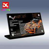 Display King - Acrylic display plaque for Lego Chevrolet Corvette ZR1 42093