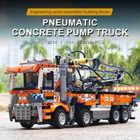 Mould King 19014 Technology Pneumatic Concrete Pump Truck Heavy Duty Tow 2098 Pc