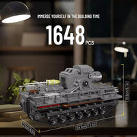 Mould King 20028 Army Tank Building Block Set, 1648 pcs WW2 Military Toy Tank