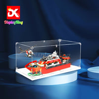 Display King -Acrylic display case with screw for LEGO® Coast Guard Rescue Boat & Helicopter 60504