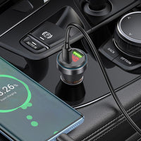 hoco NZ12B Unimpeded PD48W(1C1A) car charger with digital display set(Type-C to Type-C) - transparent orange
