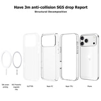 iPhone 17 Pro Max Dual Color UTIA Ultimake Shockproof Transparent Case Cover With Magnetic Ring