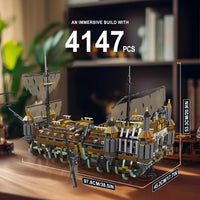 Mould King 13188 Pirate Ship Building Blocks Kits, MOC Silent Mary Sailboat