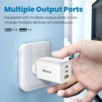 iQuick NANO ENERGY 2 65W PD3.0 Dual USB-C and USB-A Ports Charging Adapter-White