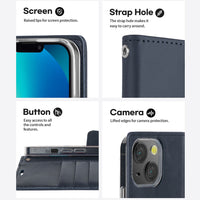 iPhone 17 Pro Max / 18 Pro Max Mercury Blue Moon Diary Case With Magnetic Ring