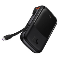 Baseus Qpow Digital Display Power Bank 10000mAh 22.5W Built-in Type-C Cable (Overseas Edition) PPQD060101-Black