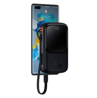 Baseus Qpow Digital Display Power Bank 10000mAh 22.5W Built-in Type-C Cable (Overseas Edition) PPQD060101-Black