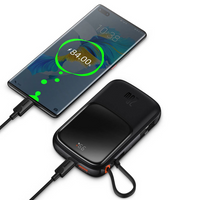 Baseus Qpow Digital Display Power Bank 20000mAh 22.5W Built-in Type-C Cable (Overseas Edition) PPQD060301-Black