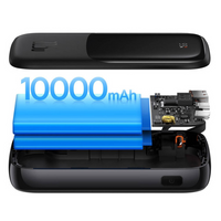 Baseus Qpow Digital Display Power Bank 10000mAh 22.5W Built-in Type-C Cable (Overseas Edition) PPQD060101-Black