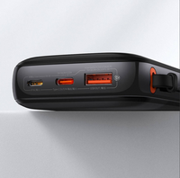 Baseus Qpow Digital Display Power Bank 20000mAh 22.5W Built-in Type-C Cable (Overseas Edition) PPQD060301-Black