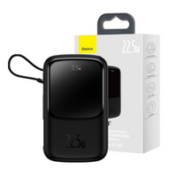 Baseus Qpow Digital Display Power Bank 10000mAh 22.5W Built-in Type-C Cable (Overseas Edition) PPQD060101-Black