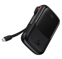 Baseus Qpow Digital Display Power Bank 20000mAh 22.5W Built-in Type-C Cable (Overseas Edition) PPQD060301-Black