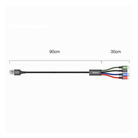 Baseus 4 in 1 Nylon Braided Cable (2 x Lightning Type-C Micro USB) 3.5A 1.2m (CA1T4-A01)-Black