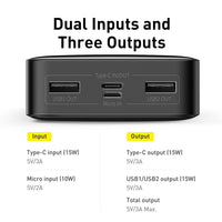 Baseus Bipow Digital Display Power Bank 20000mAh 15W (Overseas Edition) PPBD050101-Black