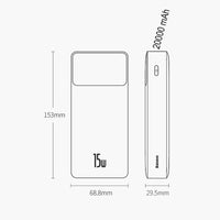 Baseus Bipow Digital Display Power Bank 20000mAh 15W (Overseas Edition) PPBD050101-Black