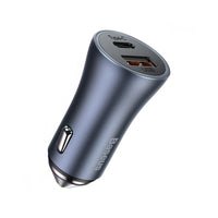 Baseus Golden Contactor Pro Dual Fast Charger Car Charger U+C 40W (CCJD-0G)-Dark Gray
